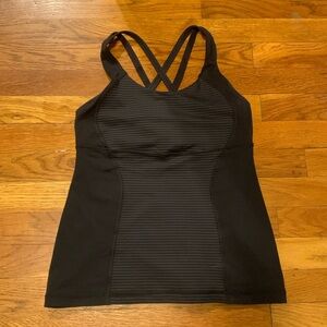 Lululemon energy tank top black with grey stripes